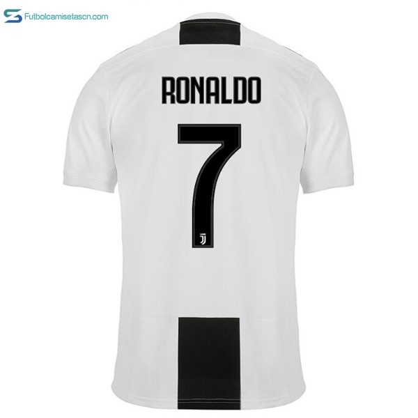 Camiseta Juventus 1ª Ronaldo 2018/19 Blanco Negro